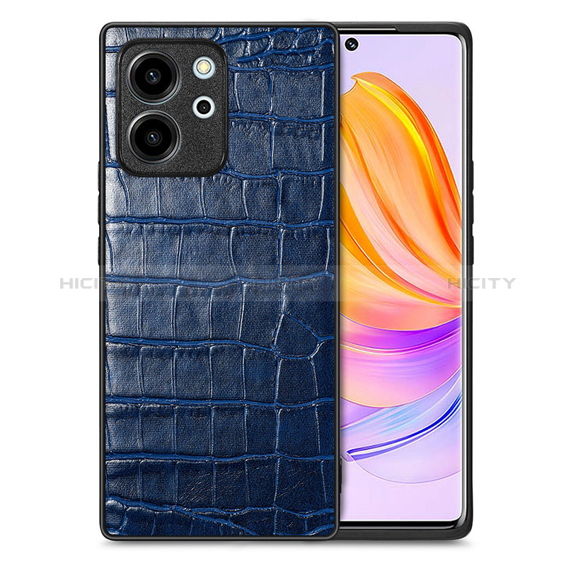 Coque Luxe Cuir Housse Etui S01D pour Huawei Honor 80 SE 5G Bleu Plus