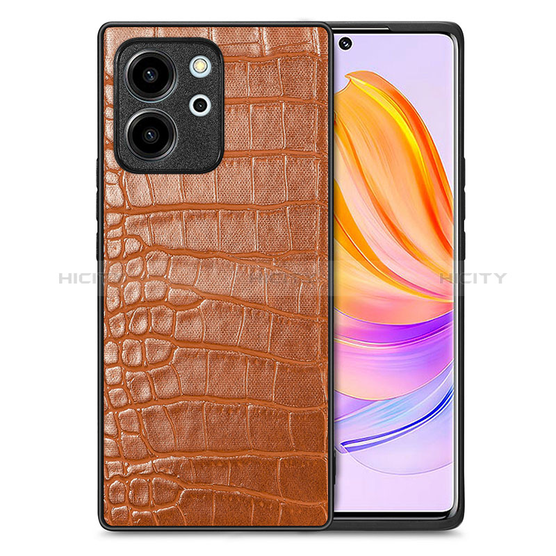 Coque Luxe Cuir Housse Etui S01D pour Huawei Honor 80 SE 5G Marron Plus