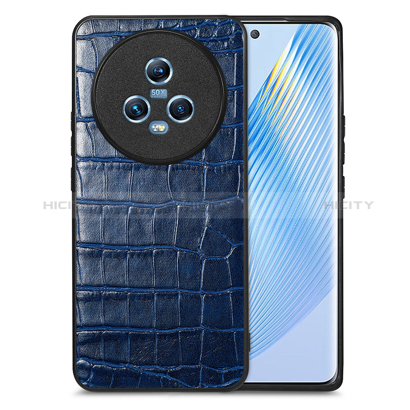 Coque Luxe Cuir Housse Etui S01D pour Huawei Honor Magic5 5G Bleu Plus