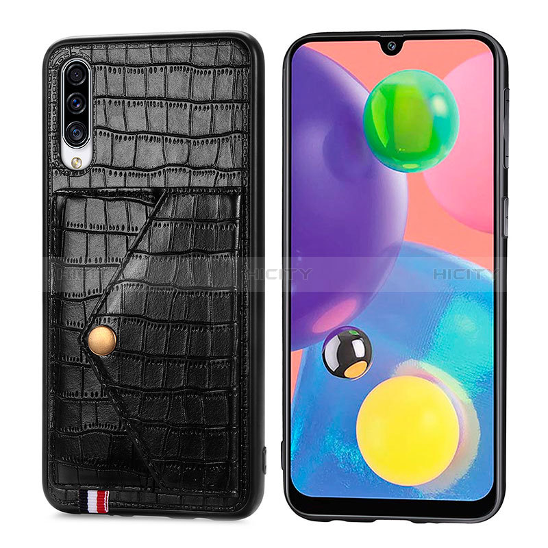 Coque Luxe Cuir Housse Etui S01D pour Samsung Galaxy A70 Noir Plus