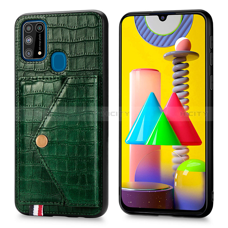 Coque Luxe Cuir Housse Etui S01D pour Samsung Galaxy M31 Prime Edition Vert Plus