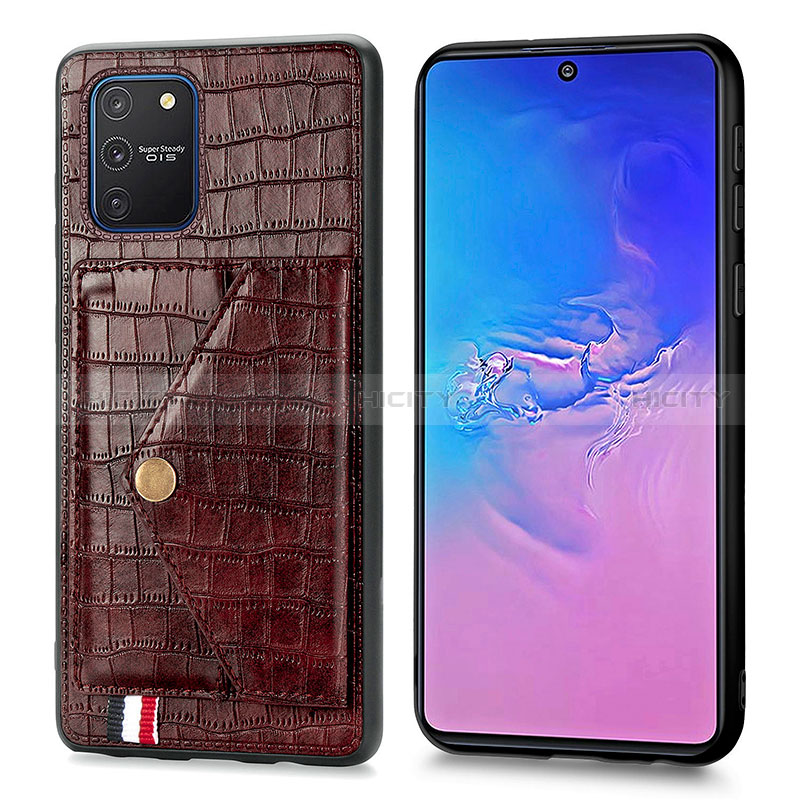 Coque Luxe Cuir Housse Etui S01D pour Samsung Galaxy S10 Lite Marron Plus