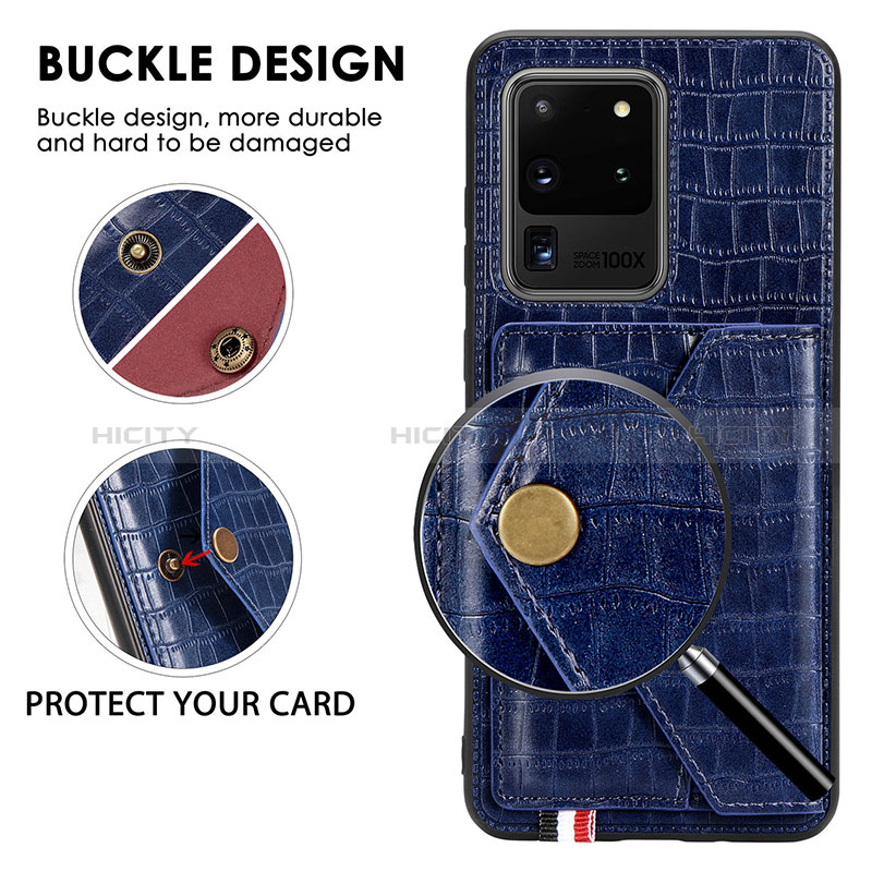 Coque Luxe Cuir Housse Etui S01D pour Samsung Galaxy S20 Ultra 5G Plus