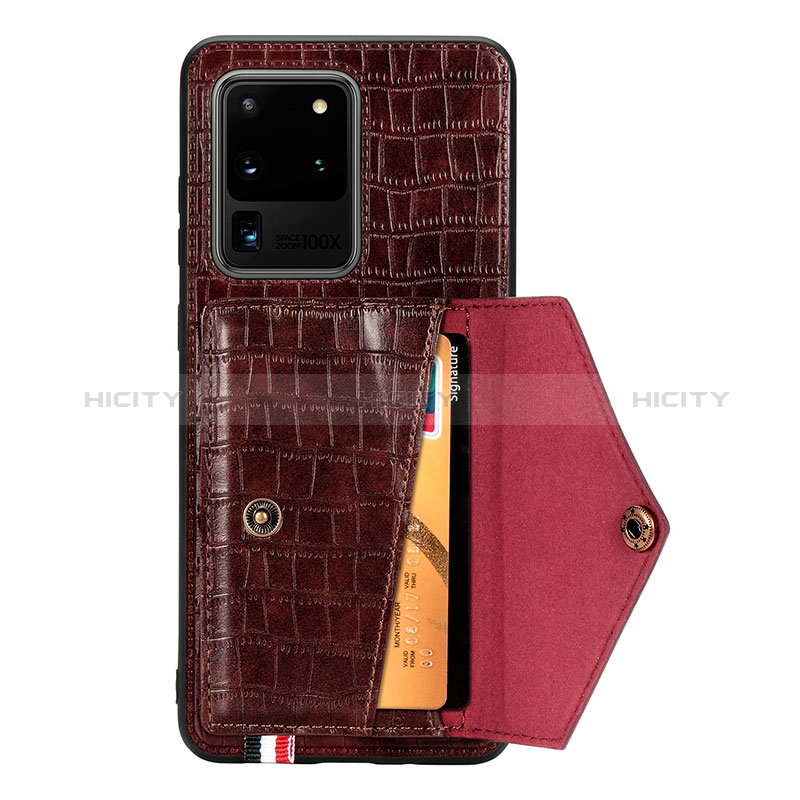 Coque Luxe Cuir Housse Etui S01D pour Samsung Galaxy S20 Ultra 5G Plus