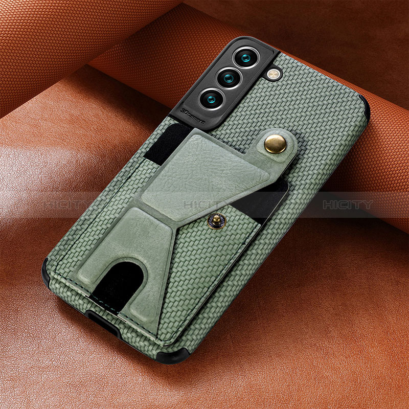 Coque Luxe Cuir Housse Etui S01D pour Samsung Galaxy S24 Plus 5G Vert Plus