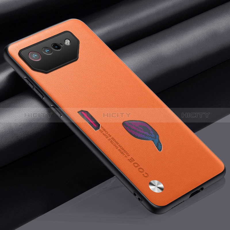 Coque Luxe Cuir Housse Etui S02 pour Asus ROG Phone 7 Pro Orange Plus