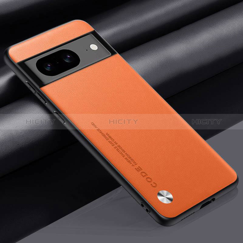 Coque Luxe Cuir Housse Etui S02 pour Google Pixel 8a 5G Orange Plus