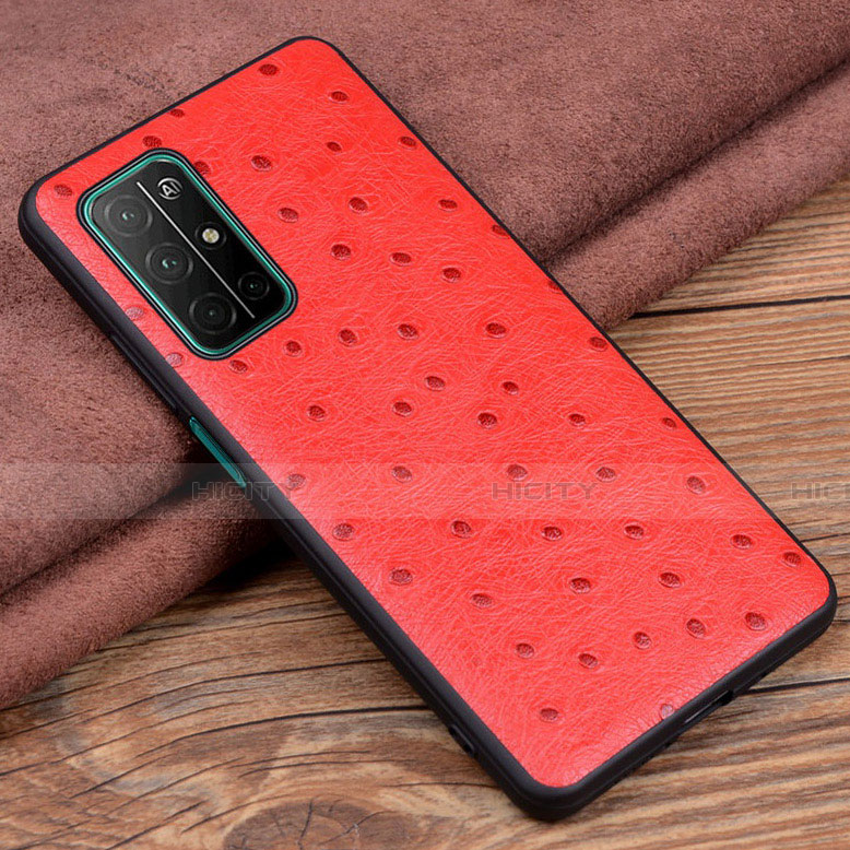 Coque Luxe Cuir Housse Etui S02 pour Huawei Honor 30S Rouge Plus