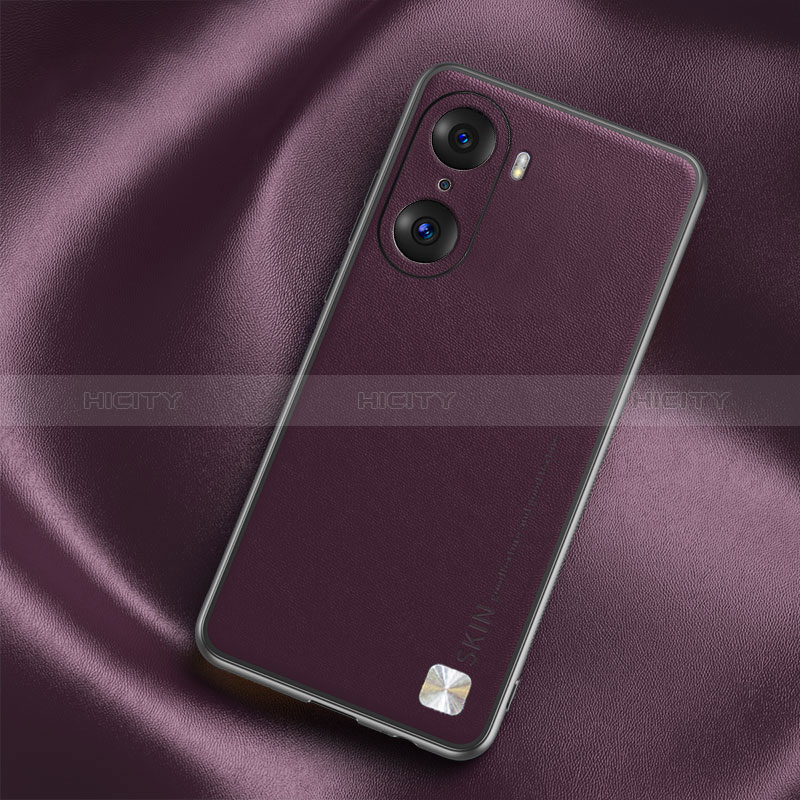 Coque Luxe Cuir Housse Etui S02 pour Huawei Honor 60 5G Violet Plus