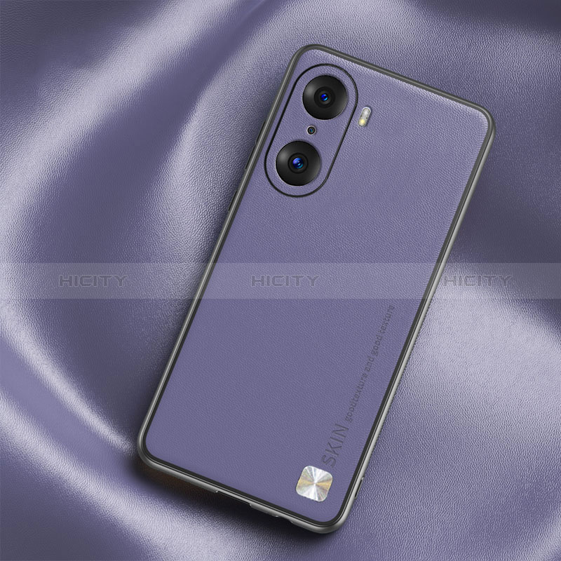 Coque Luxe Cuir Housse Etui S02 pour Huawei Honor 60 Pro 5G Violet Clair Plus