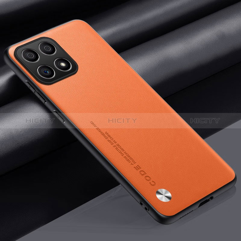 Coque Luxe Cuir Housse Etui S02 pour Huawei Honor X8b Orange Plus