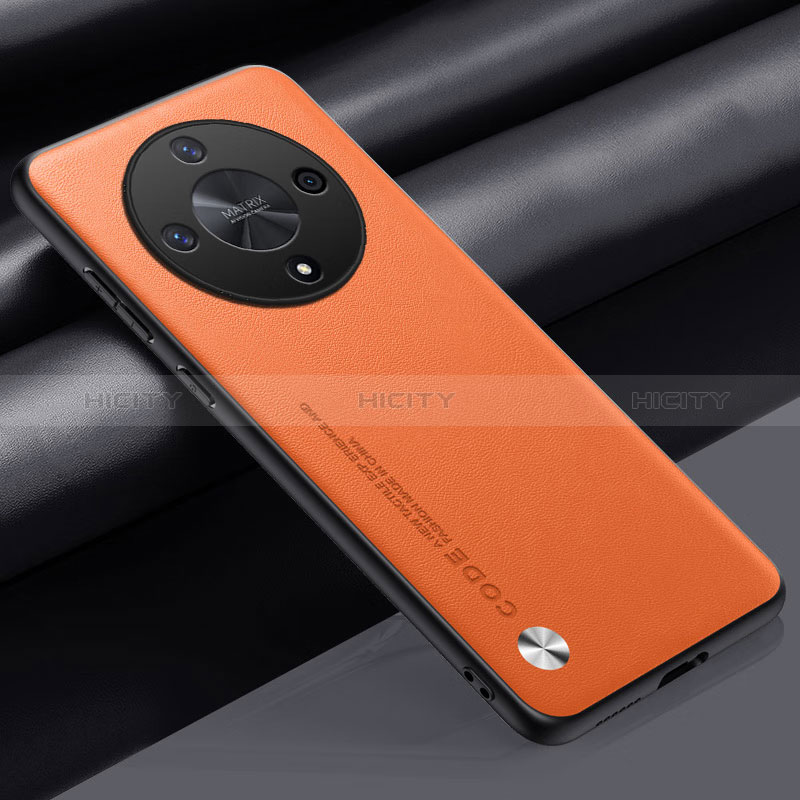 Coque Luxe Cuir Housse Etui S02 pour Huawei Honor X9b 5G Orange Plus