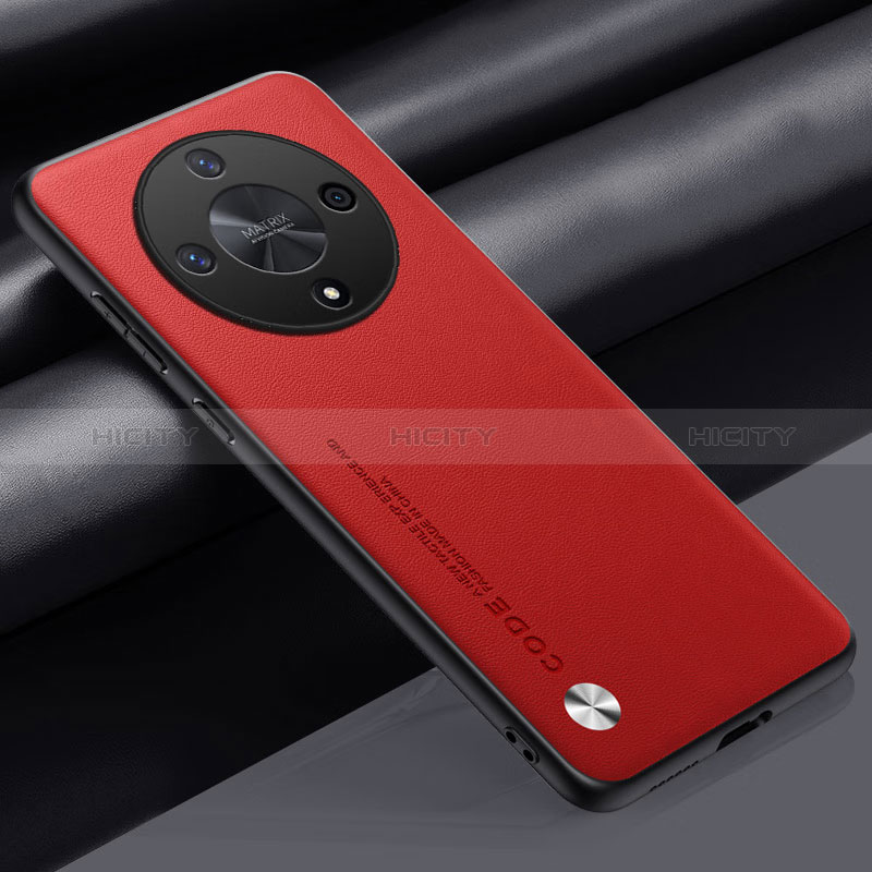 Coque Luxe Cuir Housse Etui S02 pour Huawei Honor X9b 5G Rouge Plus