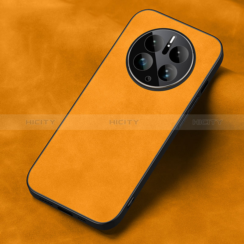 Coque Luxe Cuir Housse Etui S02 pour Huawei Mate 50 Orange Plus