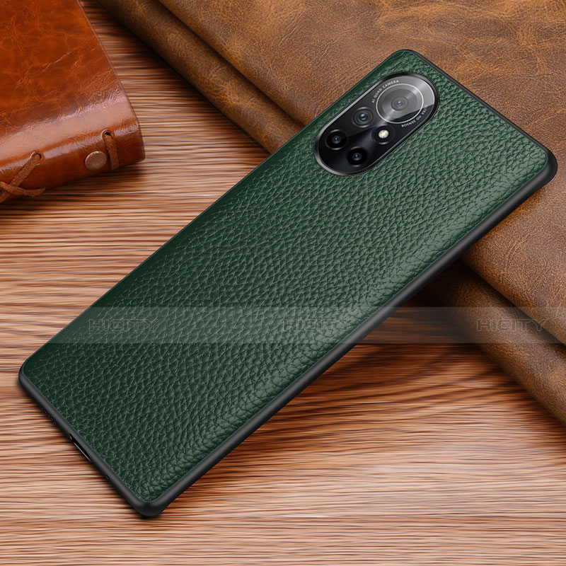 Coque Luxe Cuir Housse Etui S02 pour Huawei Nova 8 5G Vert Plus