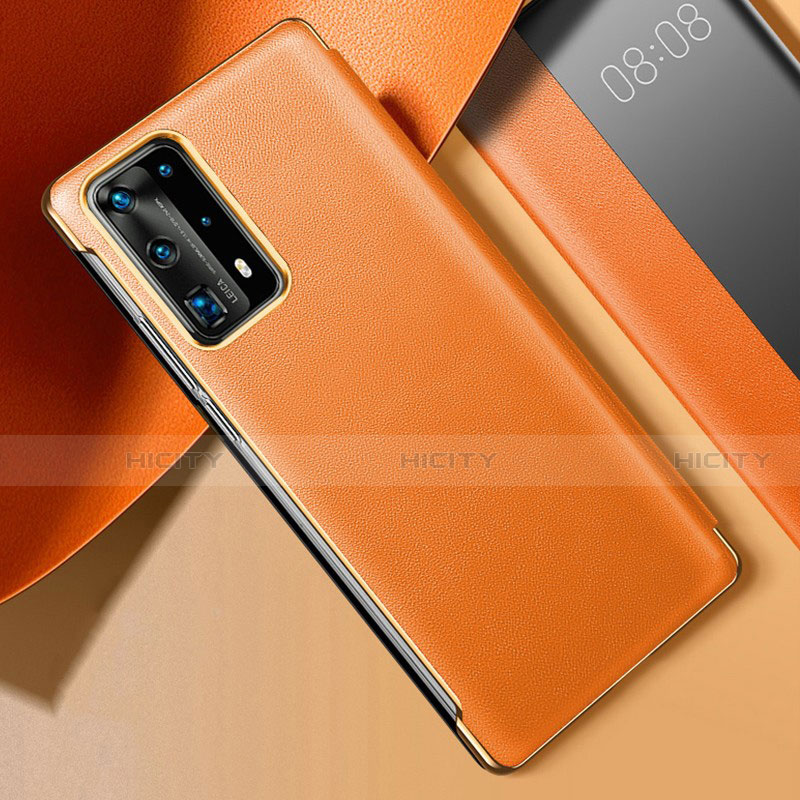 Coque Luxe Cuir Housse Etui S02 pour Huawei P40 Pro+ Plus Orange Plus