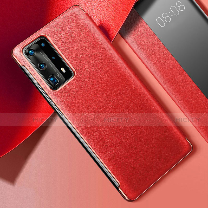 Coque Luxe Cuir Housse Etui S02 pour Huawei P40 Pro+ Plus Rouge Plus