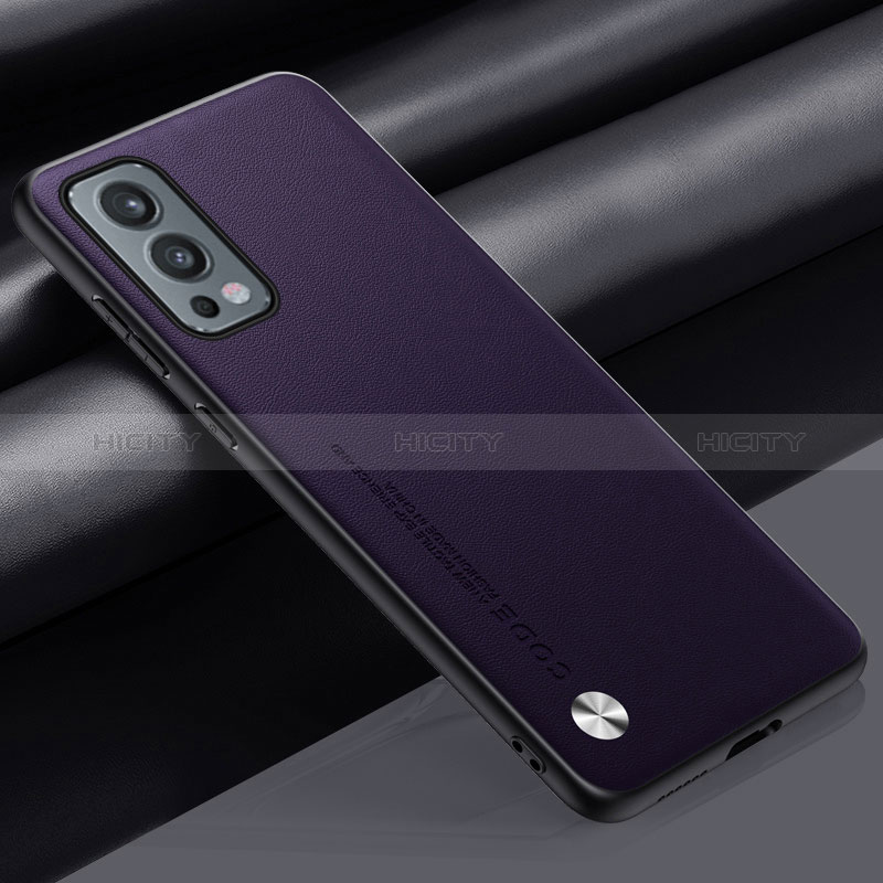 Coque Luxe Cuir Housse Etui S02 pour OnePlus Nord 2 5G Violet Plus