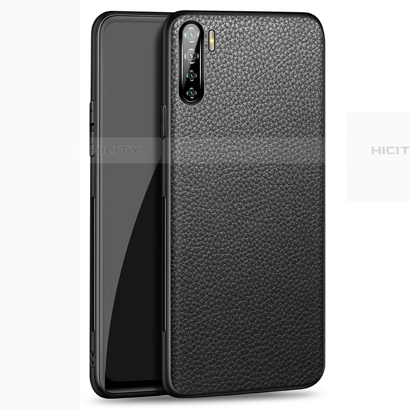 Coque Luxe Cuir Housse Etui S02 pour Oppo A91 Noir Plus