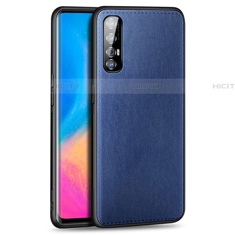 Coque Luxe Cuir Housse Etui S02 pour Oppo Find X2 Neo Bleu Plus