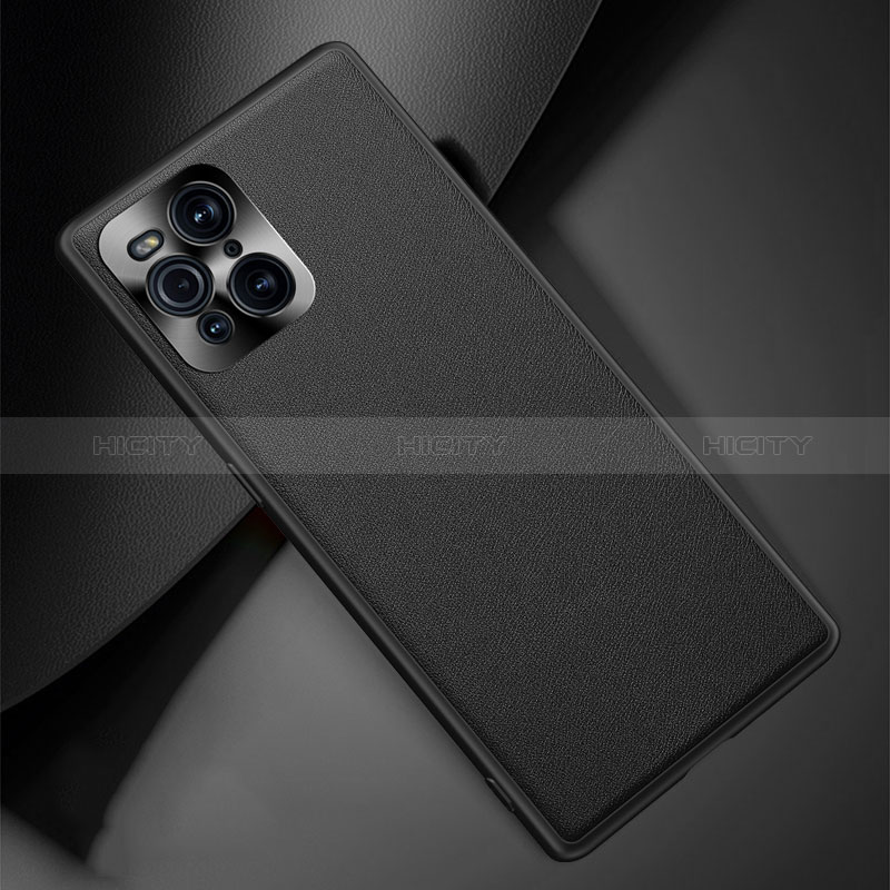 Coque Luxe Cuir Housse Etui S02 pour Oppo Find X3 5G Noir Plus