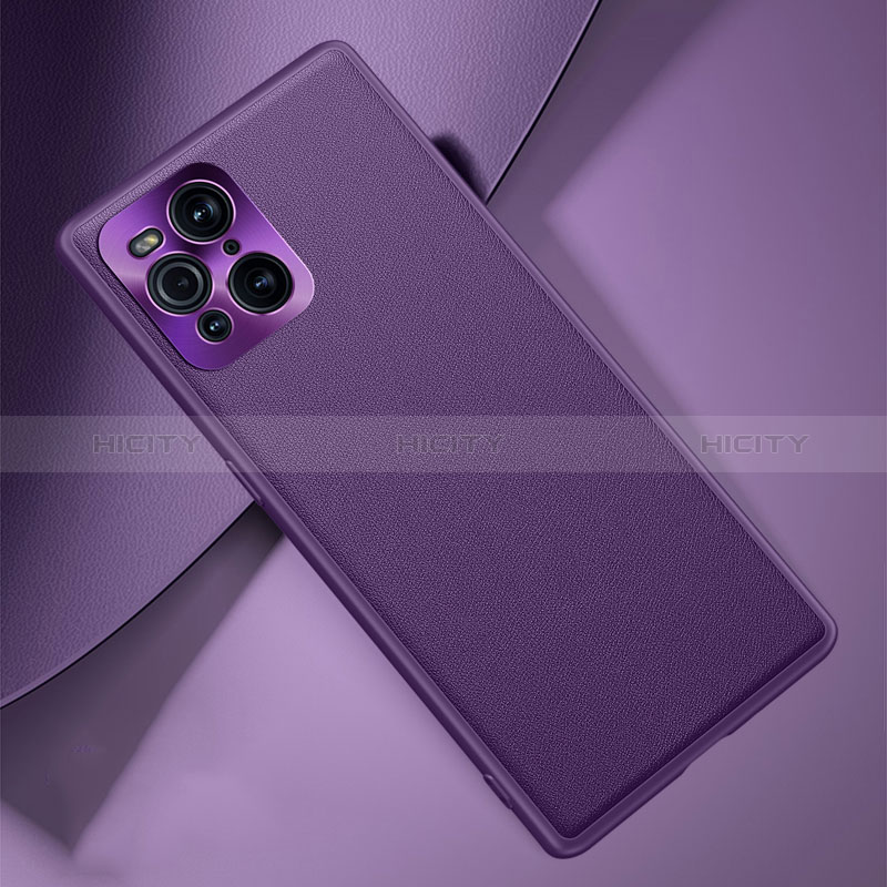 Coque Luxe Cuir Housse Etui S02 pour Oppo Find X3 5G Violet Plus