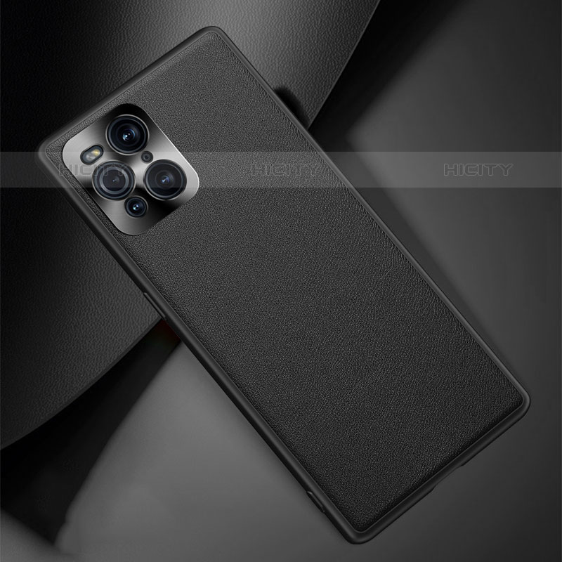 Coque Luxe Cuir Housse Etui S02 pour Oppo Find X3 Pro 5G Noir Plus