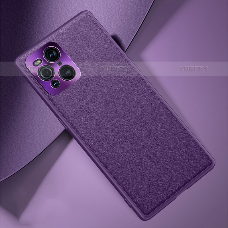 Coque Luxe Cuir Housse Etui S02 pour Oppo Find X3 Pro 5G Violet Plus