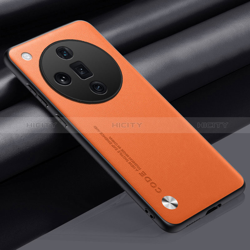 Coque Luxe Cuir Housse Etui S02 pour Oppo Find X7 Ultra 5G Orange Plus