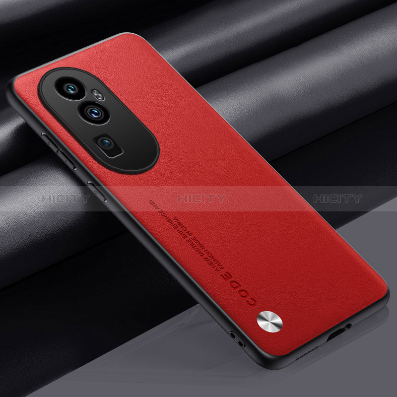 Coque Luxe Cuir Housse Etui S02 pour Oppo Reno10 Pro+ Plus 5G Rouge Plus