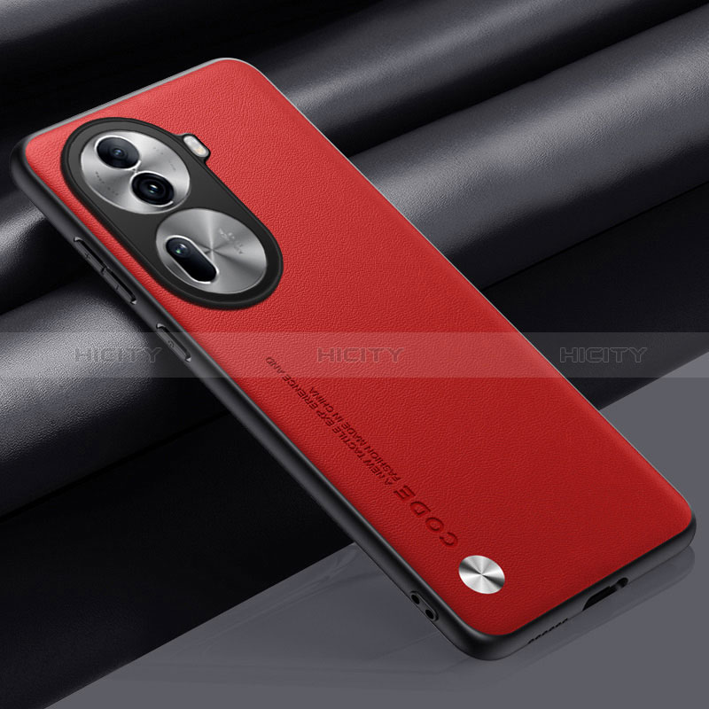 Coque Luxe Cuir Housse Etui S02 pour Oppo Reno11 Pro 5G Rouge Plus