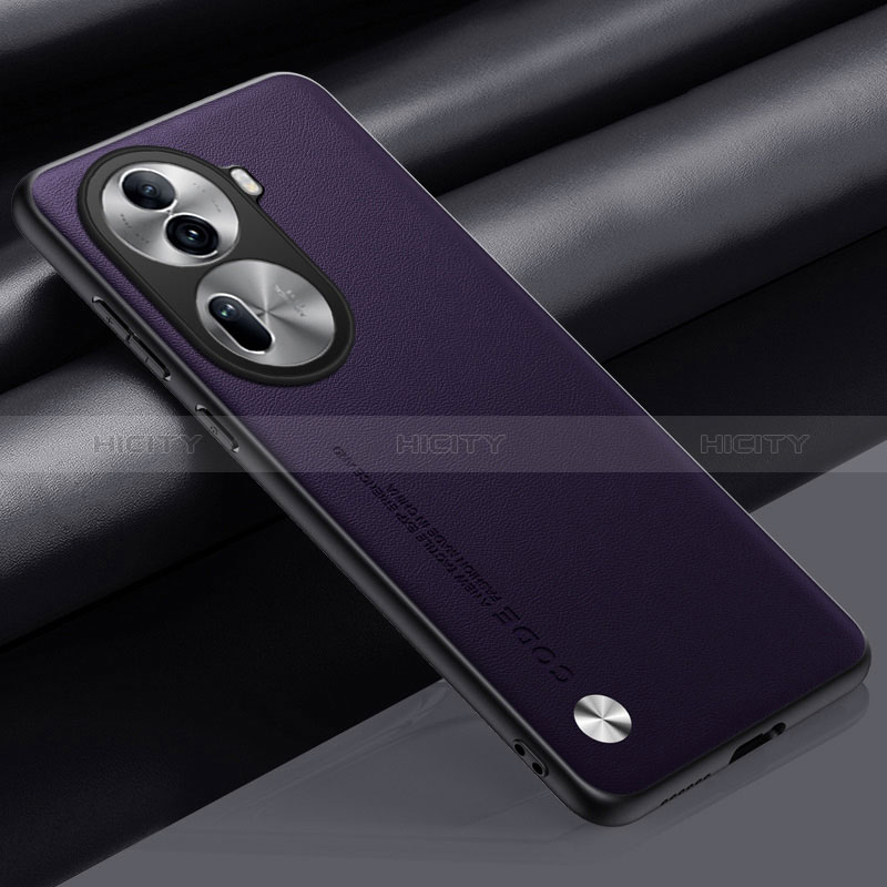 Coque Luxe Cuir Housse Etui S02 pour Oppo Reno11 Pro 5G Violet Plus