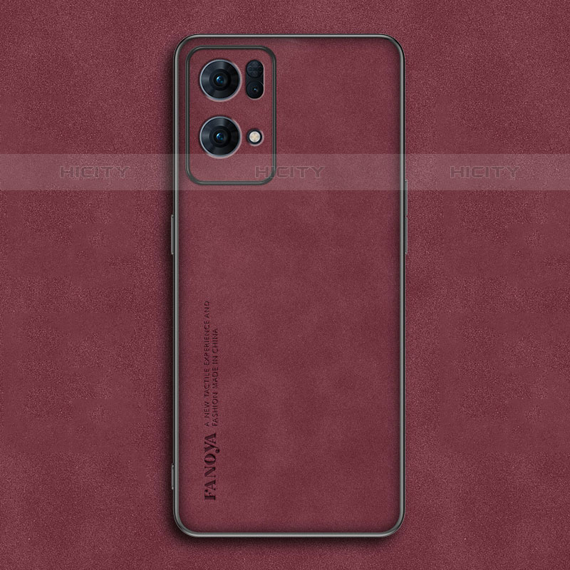 Coque Luxe Cuir Housse Etui S02 pour Oppo Reno7 Pro 5G Rouge Plus