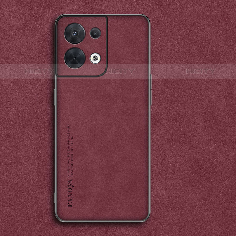 Coque Luxe Cuir Housse Etui S02 pour Oppo Reno8 Pro 5G Rouge Plus