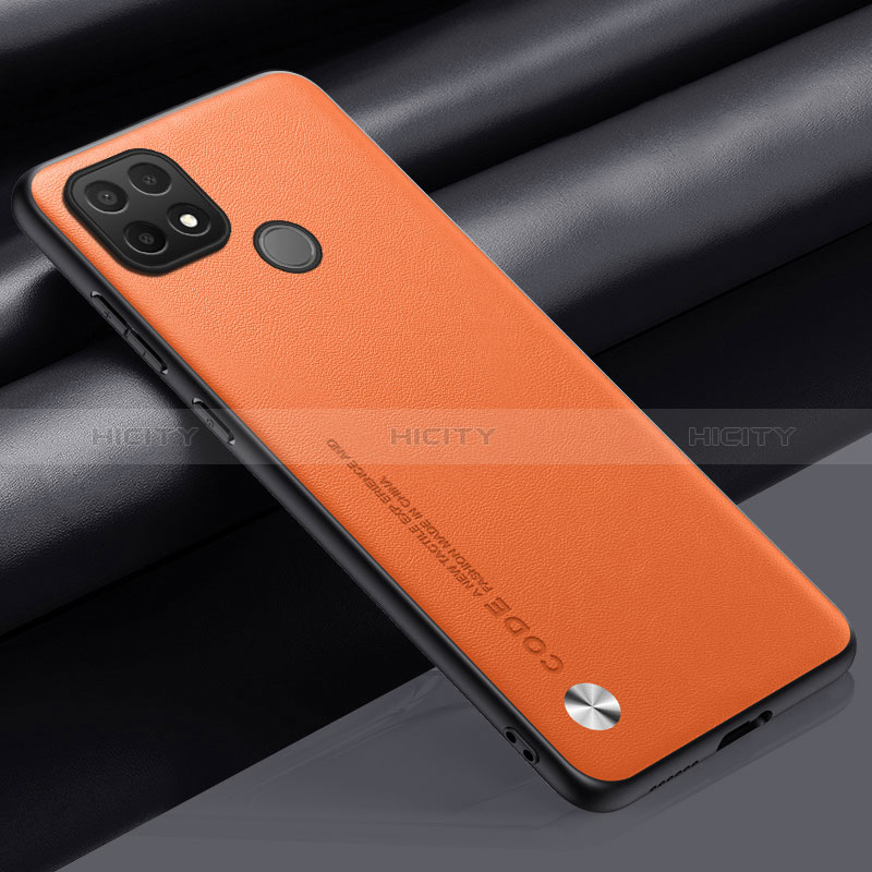 Coque Luxe Cuir Housse Etui S02 pour Realme C21Y Orange Plus