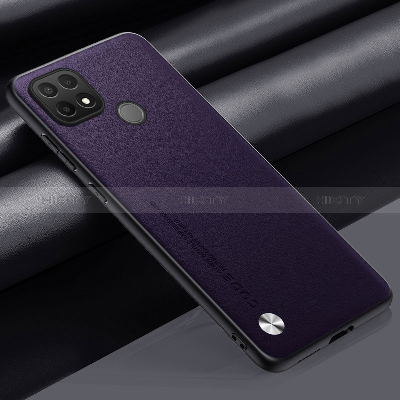 Coque Luxe Cuir Housse Etui S02 pour Realme C21Y Violet Plus