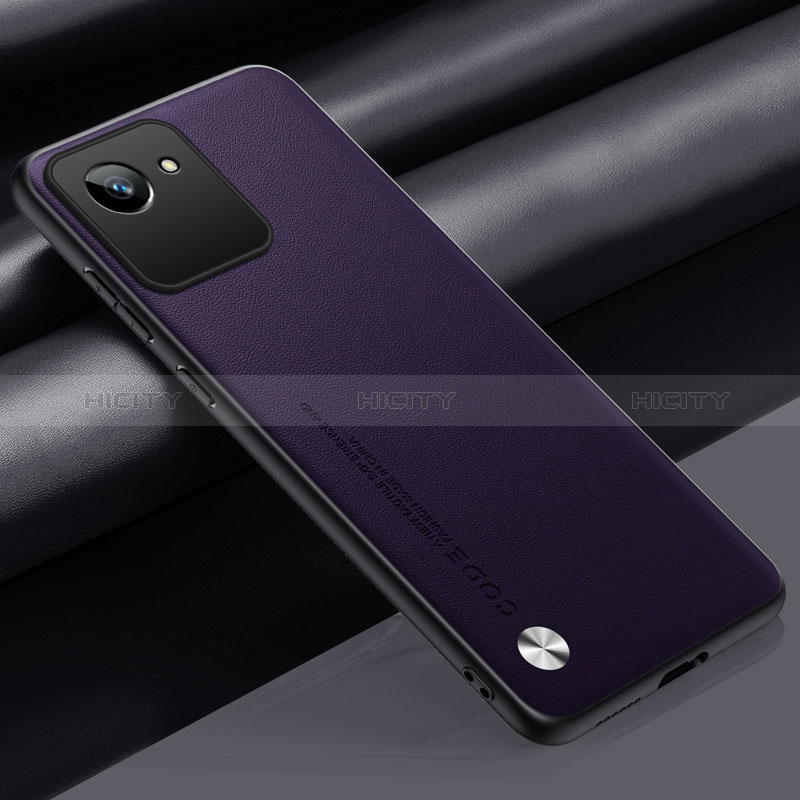 Coque Luxe Cuir Housse Etui S02 pour Realme C30s Violet Plus