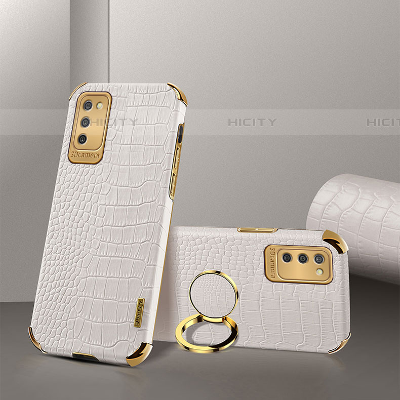 Coque Luxe Cuir Housse Etui S02 pour Samsung Galaxy A03s Blanc Plus