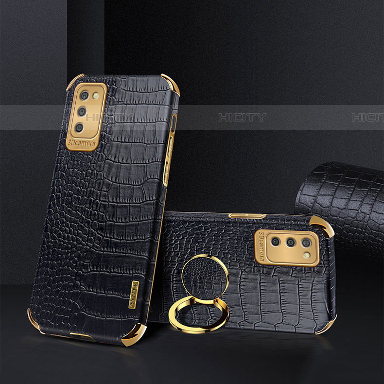 Coque Luxe Cuir Housse Etui S02 pour Samsung Galaxy A03s Noir Plus