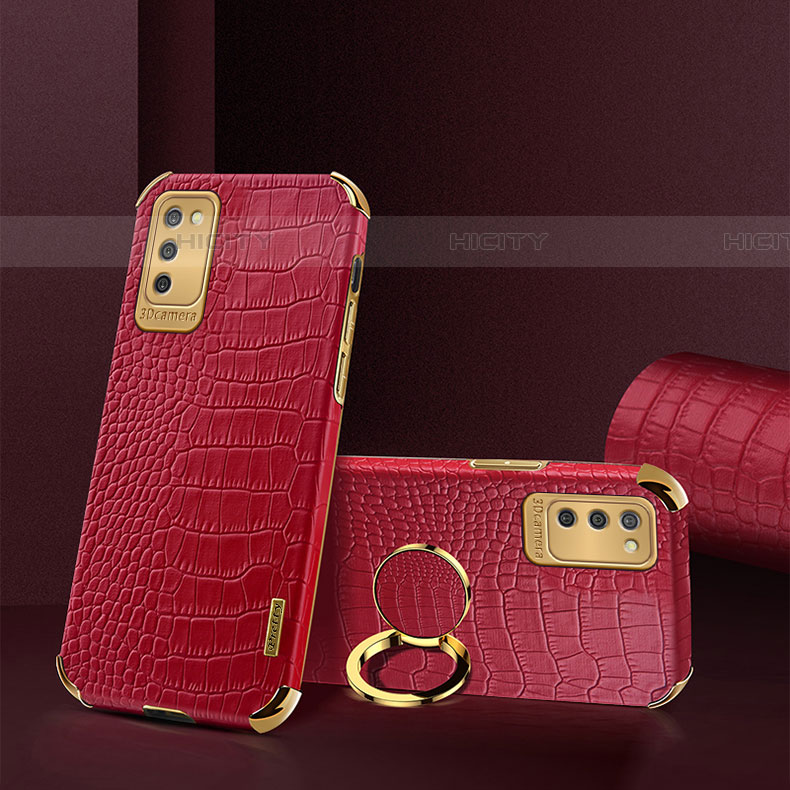 Coque Luxe Cuir Housse Etui S02 pour Samsung Galaxy A03s Rouge Plus