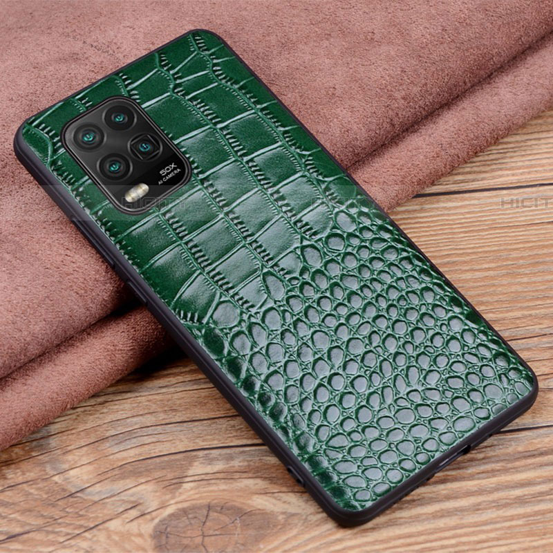 Coque Luxe Cuir Housse Etui S02 pour Xiaomi Mi 10 Lite Vert Plus