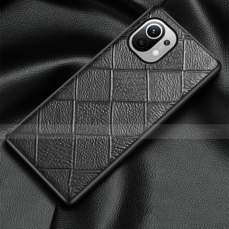 Coque Luxe Cuir Housse Etui S02 pour Xiaomi Mi 11 5G Noir Plus