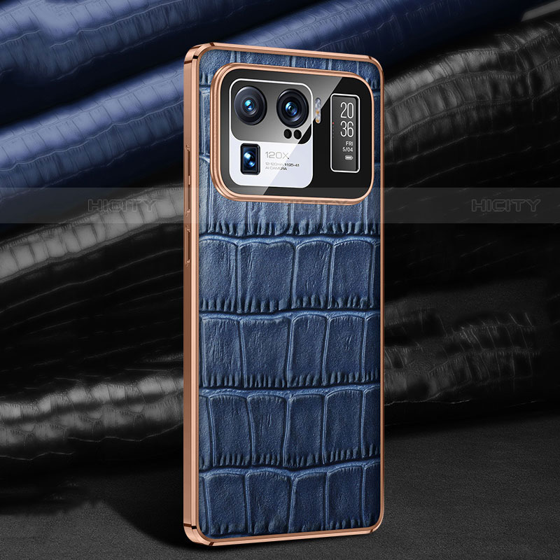 Coque Luxe Cuir Housse Etui S02 pour Xiaomi Mi 11 Ultra 5G Bleu Plus