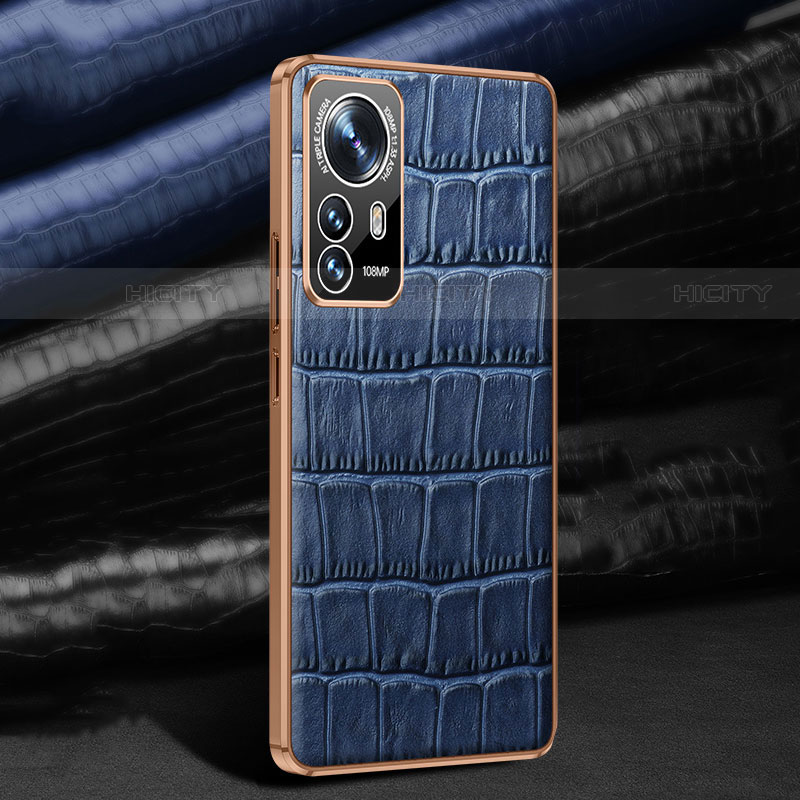 Coque Luxe Cuir Housse Etui S02 pour Xiaomi Mi 12 Pro 5G Bleu Plus