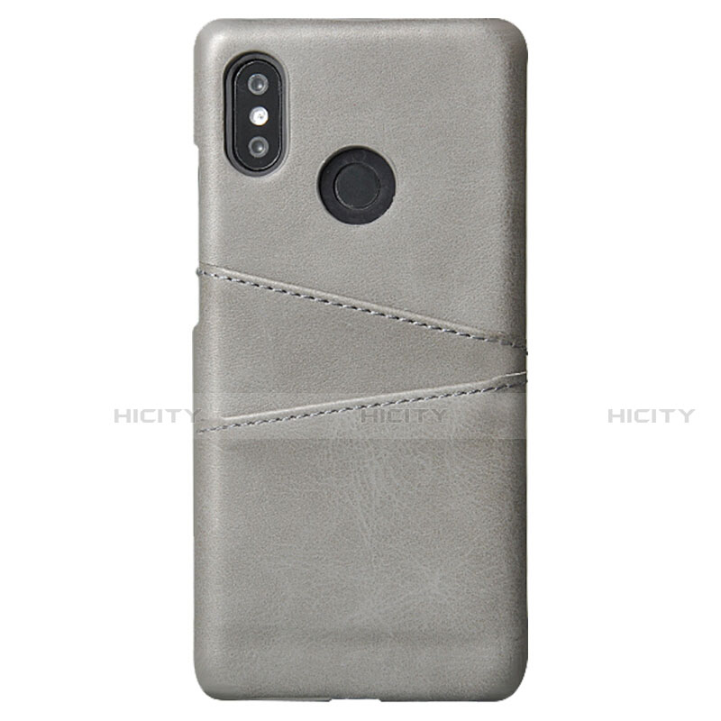 Coque Luxe Cuir Housse Etui S02 pour Xiaomi Mi 8 Gris Plus