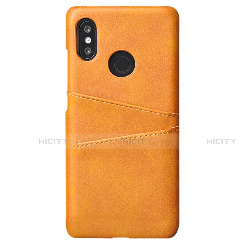 Coque Luxe Cuir Housse Etui S02 pour Xiaomi Mi 8 Orange Plus