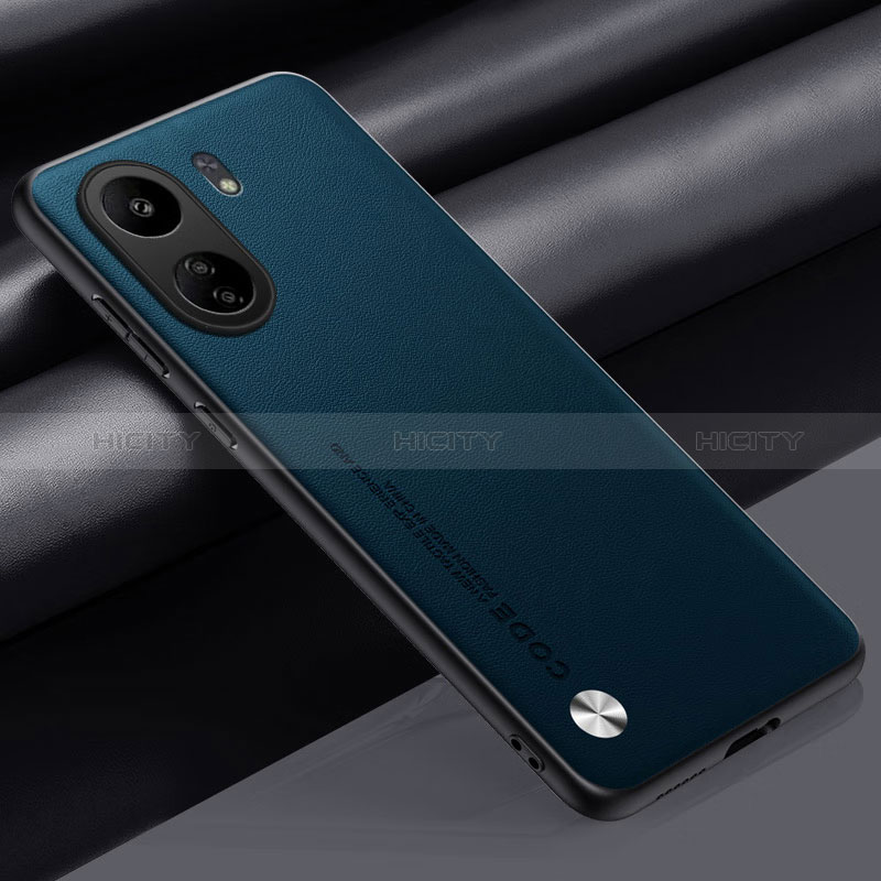 Coque Luxe Cuir Housse Etui S02 pour Xiaomi Poco C65 Bleu Plus