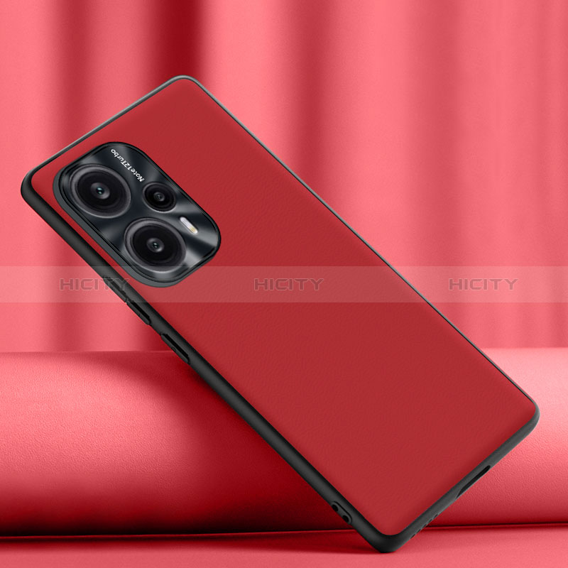 Coque Luxe Cuir Housse Etui S02 pour Xiaomi Poco F5 5G Rouge Plus