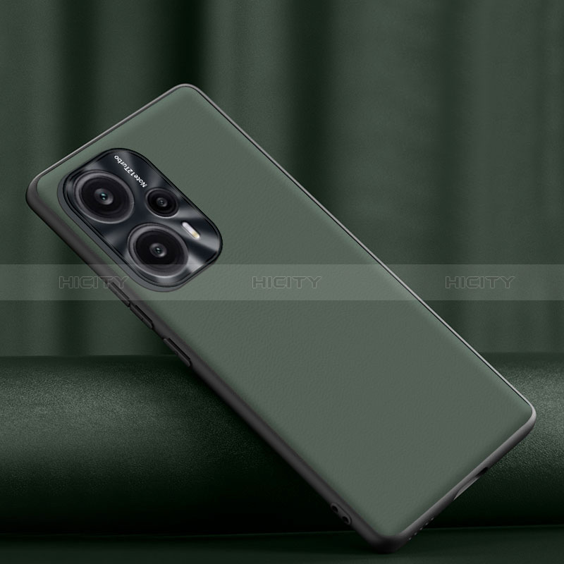 Coque Luxe Cuir Housse Etui S02 pour Xiaomi Poco F5 5G Vert Plus