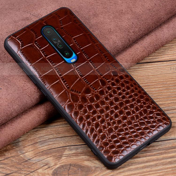 Coque Luxe Cuir Housse Etui S02 pour Xiaomi Redmi K30 5G Marron Plus